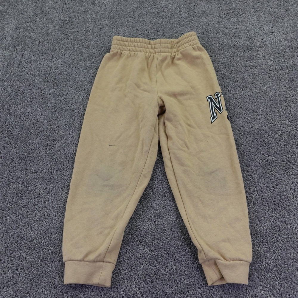Nike Sweatpants Boys Medium Tan Fleece Joggers Elastic Waist Graphic Logo Pants
